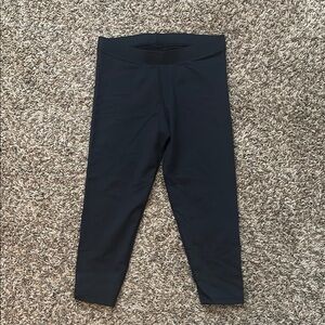 Black Leggings with High Waistband and Smooth Finish